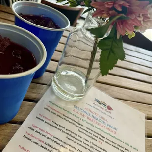 Sangria &amp; menu