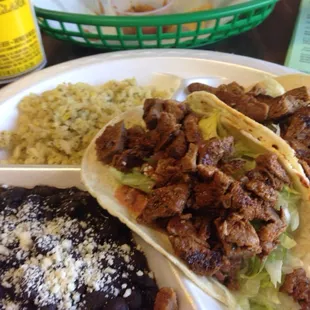 Carna Asada Taco Plate