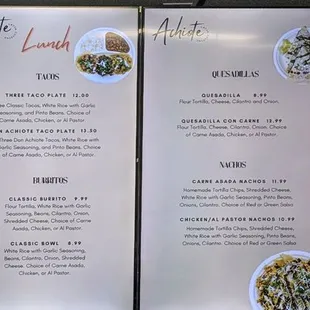 Menu inside
