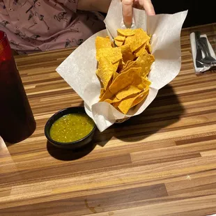 Got to start with fresh Chips &amp; salsa verde!