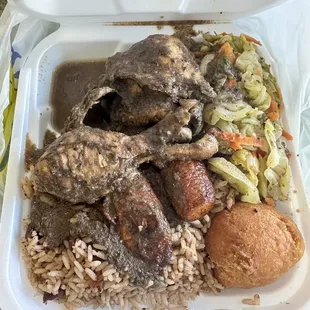 The jerk chicken meal!  (This is the Sunday special for $11.99+tax)