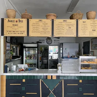 The order counter and menu right above.