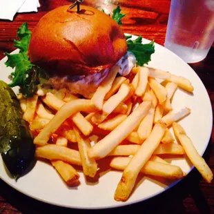 a burger and french fries