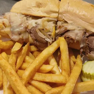 Philly Cheese Steak and fries. Smoke amount of beef