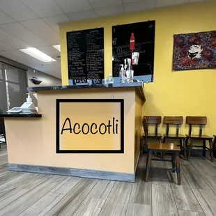Inside of restaurant. There are tables to the left, but because people were sitting there I cropped the tables out.