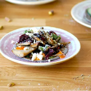 Taco Vegetal - mushrooms, hibiscus flowers, chile aioli, cilantro-peptia,