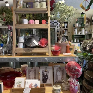 Jewelry and candles by local artists.