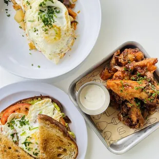 BBQ Cauliflower &quot;Wings&quot;, avocado toast