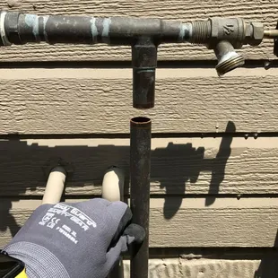 On the outside of your home the sprinkler line can get pulled down from the ground settling...