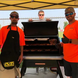 My brother in law, son and I just out having some fun supporting our local parish!