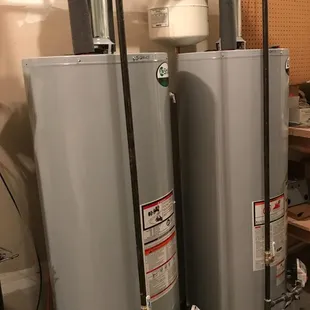 This dual water install is sure to provide lots of hot water with the reverse draw piping design...