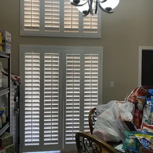 Sliding door for all window coverings shutters can be made in wood