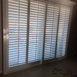 Crown sliding door shutters