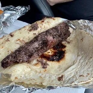 a close up of a tortilla