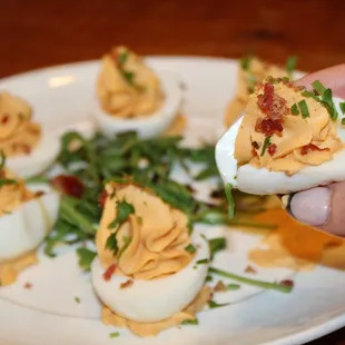 The eggs were so good - a must order. Each egg half had a creamy whipped filling of fresh deviled yolk mixture with a pinch of spice.