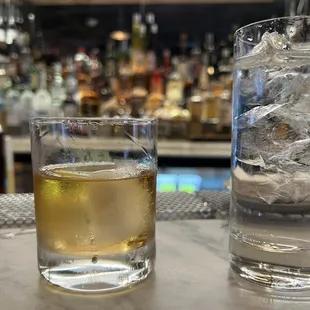 Old fashioned. Lacks garnish but tastes excellent. For $16 it had better. Giant ice cube is a nice touch.