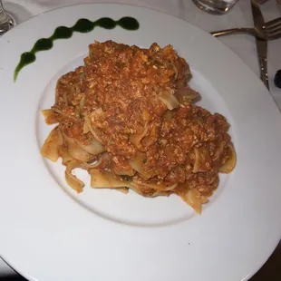 Chicken bolognese - one of tonight's specials