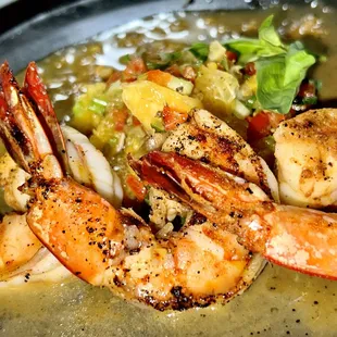 Grilled Shrimp and pickled relish appetizer