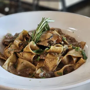 Pasta with porchini mushroom sauce and truffles