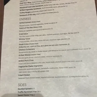 Dinner menu (pt 2)