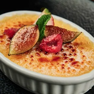 Crème Catalana - baked creamy custard with caramelized crust