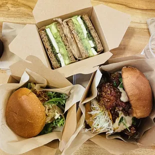 Pesto Avocado Sandwich - 13$ Japanese Egg Sandwich - 12$ Chicken Karaage Sandwich - 14$