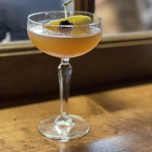 a drink in a coupe glass