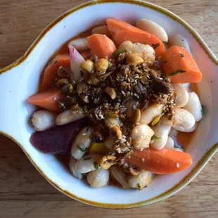 Braused white beans and carrots