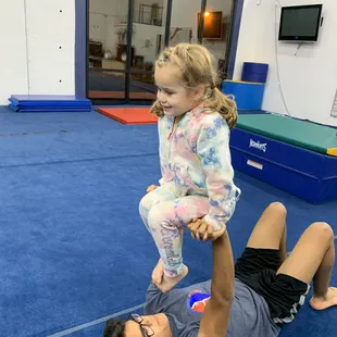 Practicing Acrobatic skills. Tuck hold