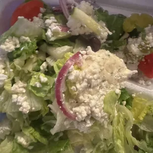 Salad was made much smaller than usual.