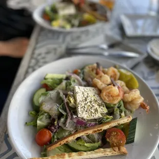 Greek Salad with shrimp