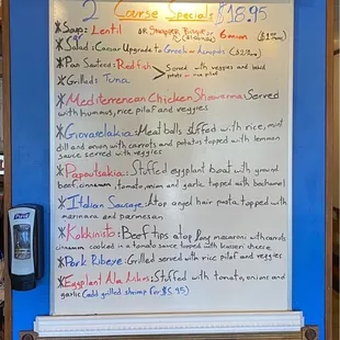 Daily specials