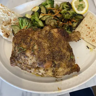 Grilled Greek chicken is delicious and huge!