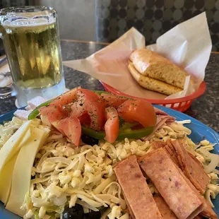 Their amazing Chef Salad and ice cold mug of Bud Light!