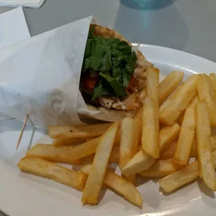 a sandwich and french fries on a plate