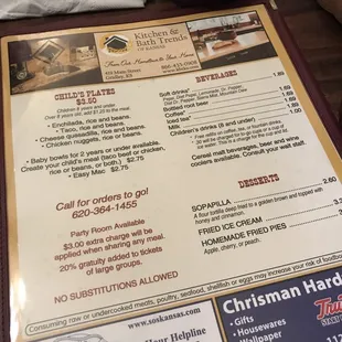 menu