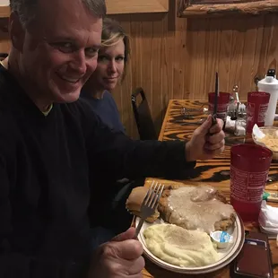 Dad liked his chicken fried steak.