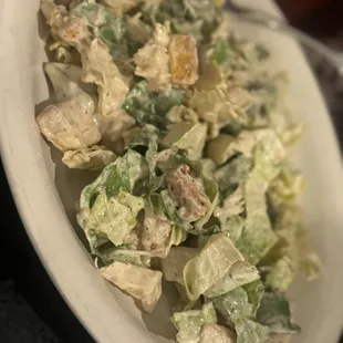 Caesar salad with plenty of dressing