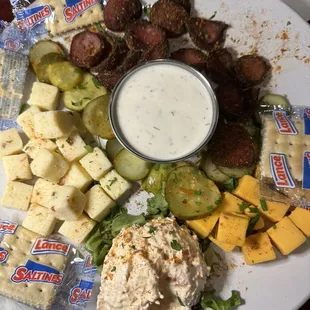 Sausage cheese plate