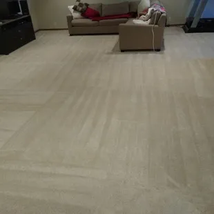 Finished cleaning in a basement.