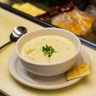 Homemade corn and chicken chowder