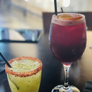Sangria and spicy cucumber margarita