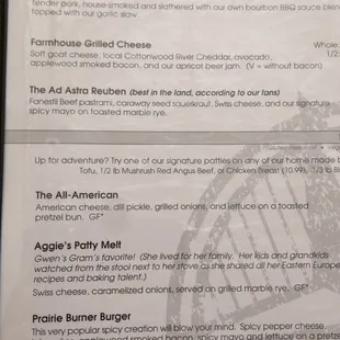 2nd page of menu