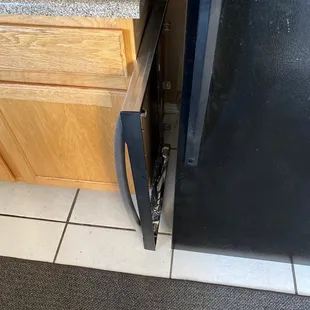 This is the door piece that the tech from ADA removed and placed beside my refrigerator.