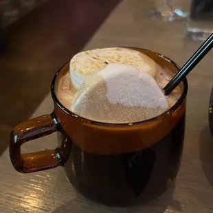 Spiked s'mores hot chocolate