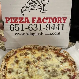 Deep dish sausage pizza