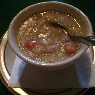 Homemade bean soup is good