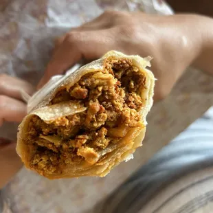 Breakfast Chorizo with Eggs Burrito