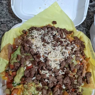 Asada super nachos