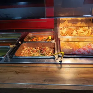 Salsa bar with earn chips!